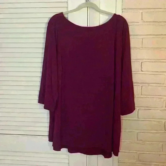 Joan Rivers Vintage Maroon 3/4 Sleeve Blouse Size 3X - Picture 1 of 6